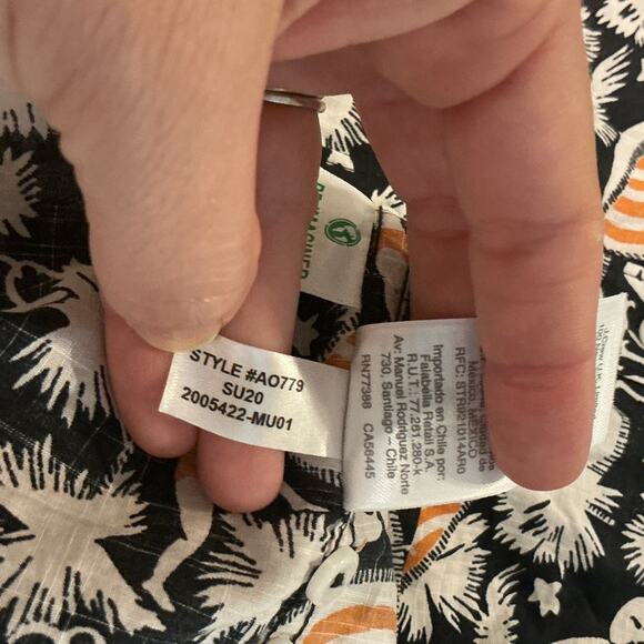 J.crew Mens Classic Button Up Shirt Size Medium Black Beach Resort Vacation - Picture 7 of 8